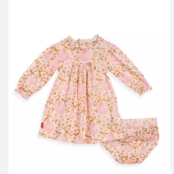 Magnetic Me Pearadise Dress with Ruffle Bottom Bloomers: size 0-3mos - Picture 2 of 12